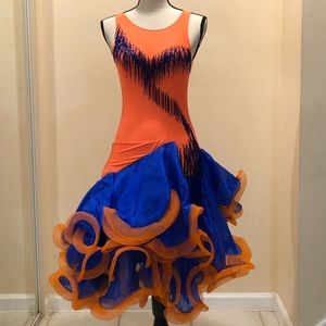 Girl Latin Ballroom Dress Orange
